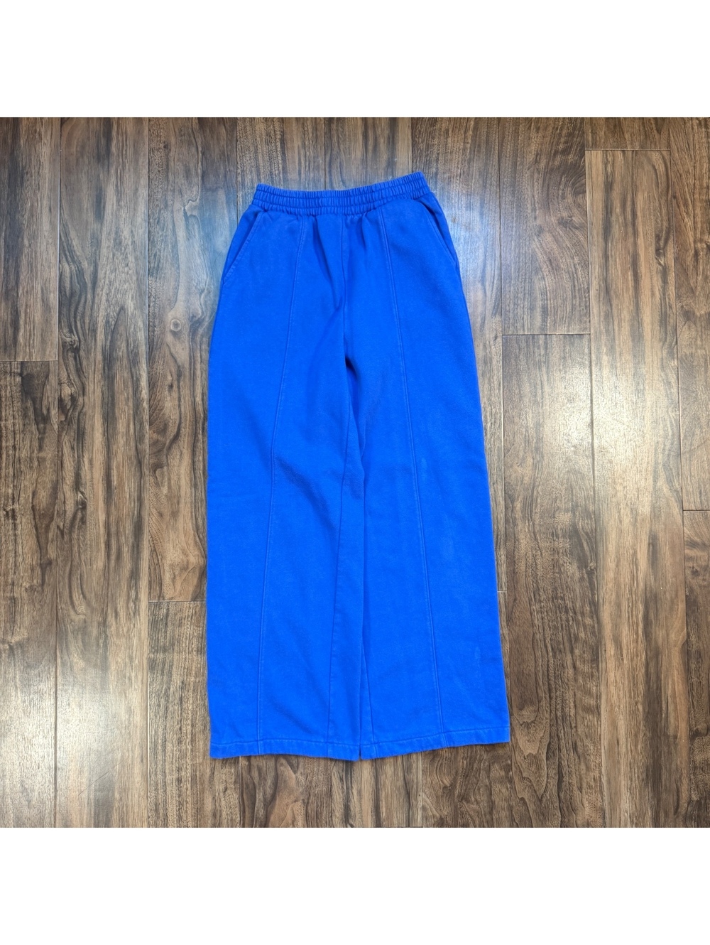 Y2K GAP Baggy Wide Leg Pintuck Sweatpants Royal Blue S Fleece Pants